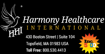 Harmony Healthcare Address and Logo